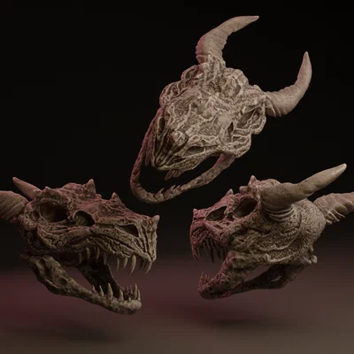 Mô hình 3D: Sọ Rồng Krayt Thiếu Niên / Sọ Rồng Sa Mạc