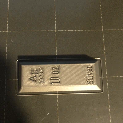 Mô hình thỏi bạc 3D (Silver Bar) trang trí để bàn cực chất