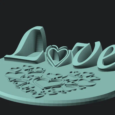 Mô hình trang trí chữ Love và trái tim lãng mạn cho Valentine