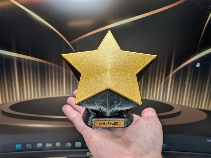 Cúp Ngôi Sao 3D (Star Trophy) Tùy Chỉnh Bảng Tên Độc Đáo - Image 1