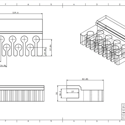 Giá đỡ quản lý dây cáp XLR in 3D cho bàn làm việc âm thanh
