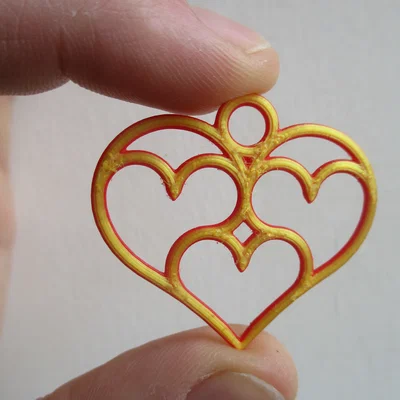 Mặt Dây Chuyền Trái Tim Đa Tầng (Multiple Hearts Pendant) In 3D