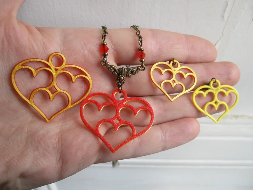 Mặt Dây Chuyền Trái Tim Đa Tầng (Multiple Hearts Pendant) In 3D - Image 2