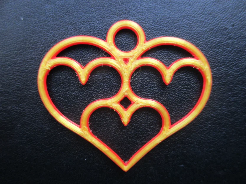 Mặt Dây Chuyền Trái Tim Đa Tầng (Multiple Hearts Pendant) In 3D - Image 3