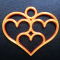 Mặt Dây Chuyền Trái Tim Đa Tầng (Multiple Hearts Pendant) In 3D - Thumbnail 3