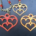 Mặt Dây Chuyền Trái Tim Đa Tầng (Multiple Hearts Pendant) In 3D - Thumbnail 4