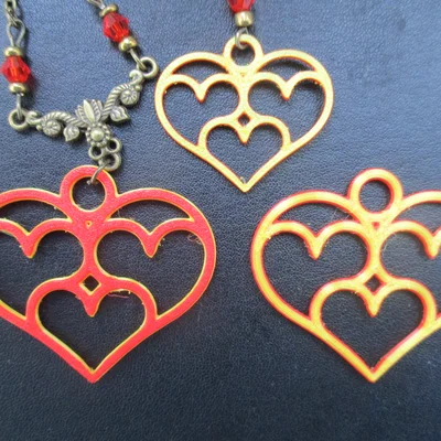 Mặt Dây Chuyền Trái Tim Đa Tầng (Multiple Hearts Pendant) In 3D