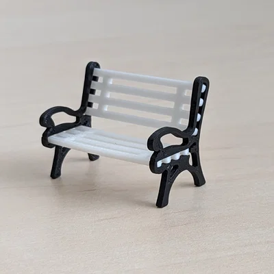 Ghế băng mini - mô hình ghế công viên (không cần keo, không cần support)
