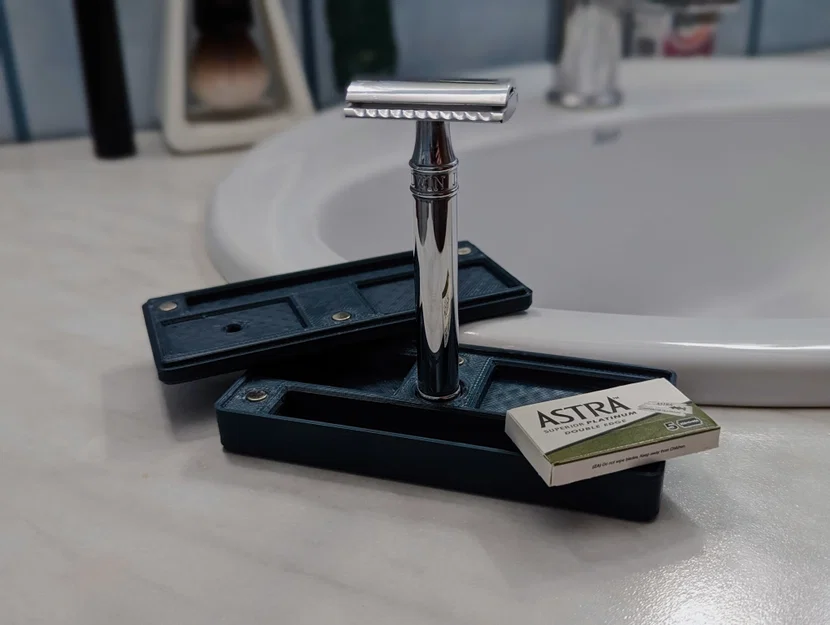 Hộp đựng dao cạo râu du lịch tích hợp đế đứng - Image 2
