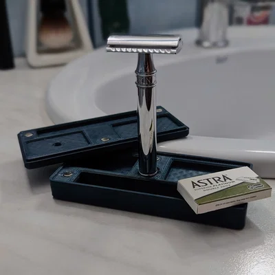 Hộp đựng dao cạo râu du lịch tích hợp đế đứng