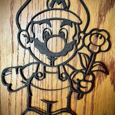 Mô hình 3D nghệ thuật Mario tặng hoa Valentine tinh tế