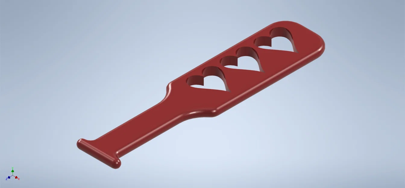 Mẫu in 3D mái chèo trái tim (Heart paddle) cho ngày Valentine - Image 1