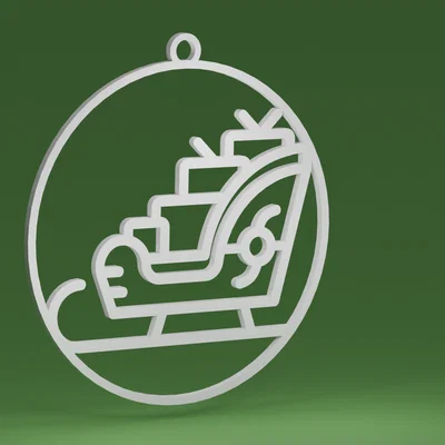 Chiếc xe trượt tuyết bên trong quả cầu (Đồ trang trí cây thông Noel)
