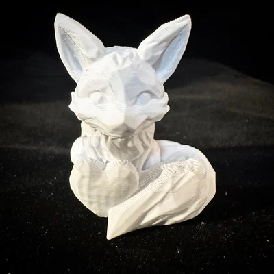 Mô hình LowPoly Love Fox - Món quà tình yêu in 3D dễ thương