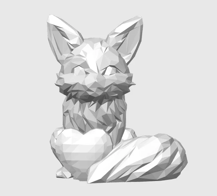 Mô hình LowPoly Love Fox - Món quà tình yêu in 3D dễ thương - Image 4