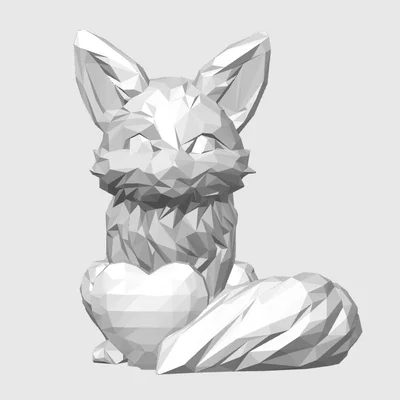 Mô hình LowPoly Love Fox - Món quà tình yêu in 3D dễ thương
