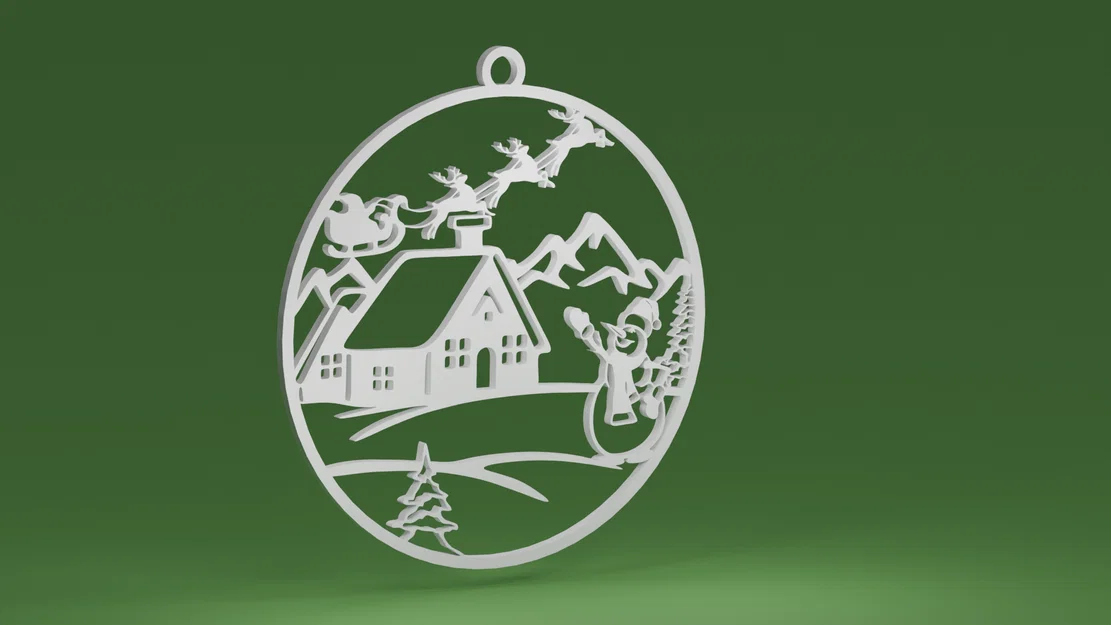 Mô hình ông già Noel trên xe trượt và người tuyết trong quả cầu (Trang trí cây thông Noel) - Image 1