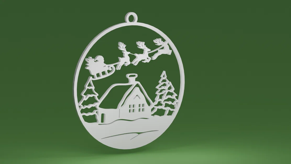 Mô hình xe trượt tuyết của ông già Noel trong quả cầu (Đồ trang trí cây thông) - Image 1