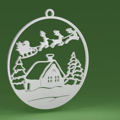 Mô hình xe trượt tuyết của ông già Noel trong quả cầu (Đồ trang trí cây thông)