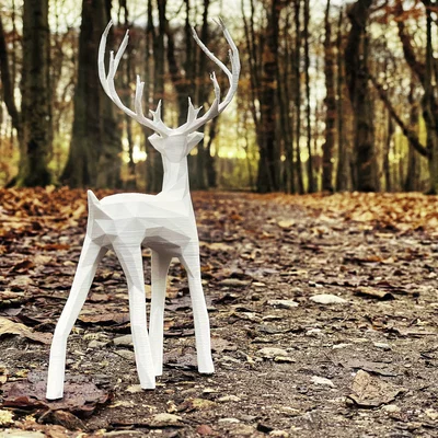 Holiday Christmas Deer - Mô hình tuần lộc phong cách Low Poly