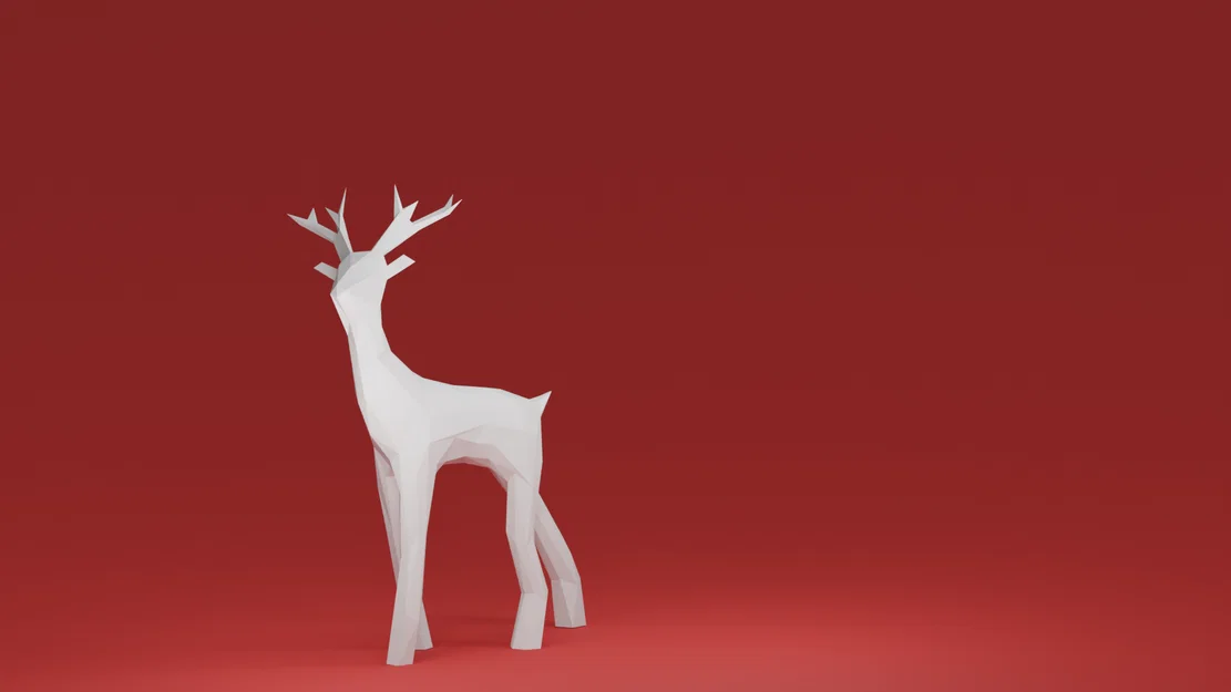 Youngster Christmas Deer - Mô hình chú nai Giáng sinh Low Poly - Image 1