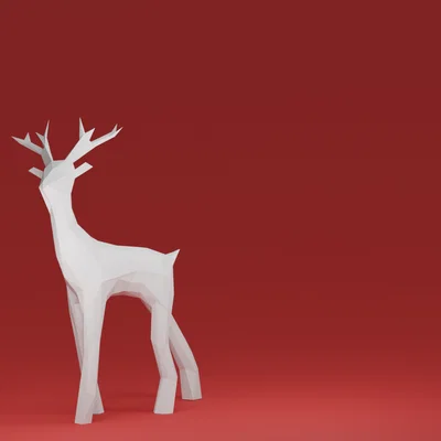 Youngster Christmas Deer - Mô hình chú nai Giáng sinh Low Poly