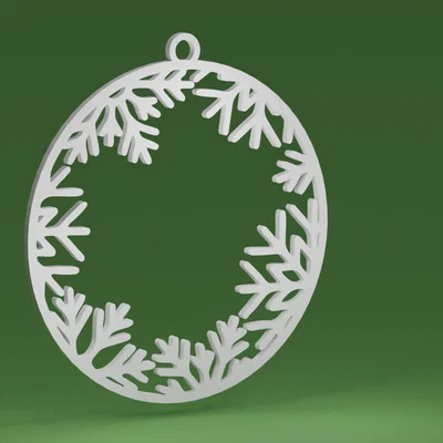 Nhiều bông tuyết bên trong quả châu (đồ treo cây thông Noel)