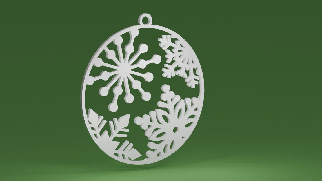 4 bông tuyết bên trong quả châu (đồ treo cây thông Noel) - Image 1