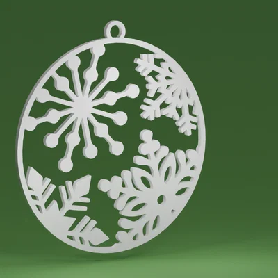 4 bông tuyết bên trong quả châu (đồ treo cây thông Noel)