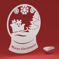 Quả cầu tuyết - Xe trượt tuần lộc của Santa (kèm stand tuỳ chọn, ornament Noel) - Thumbnail 1