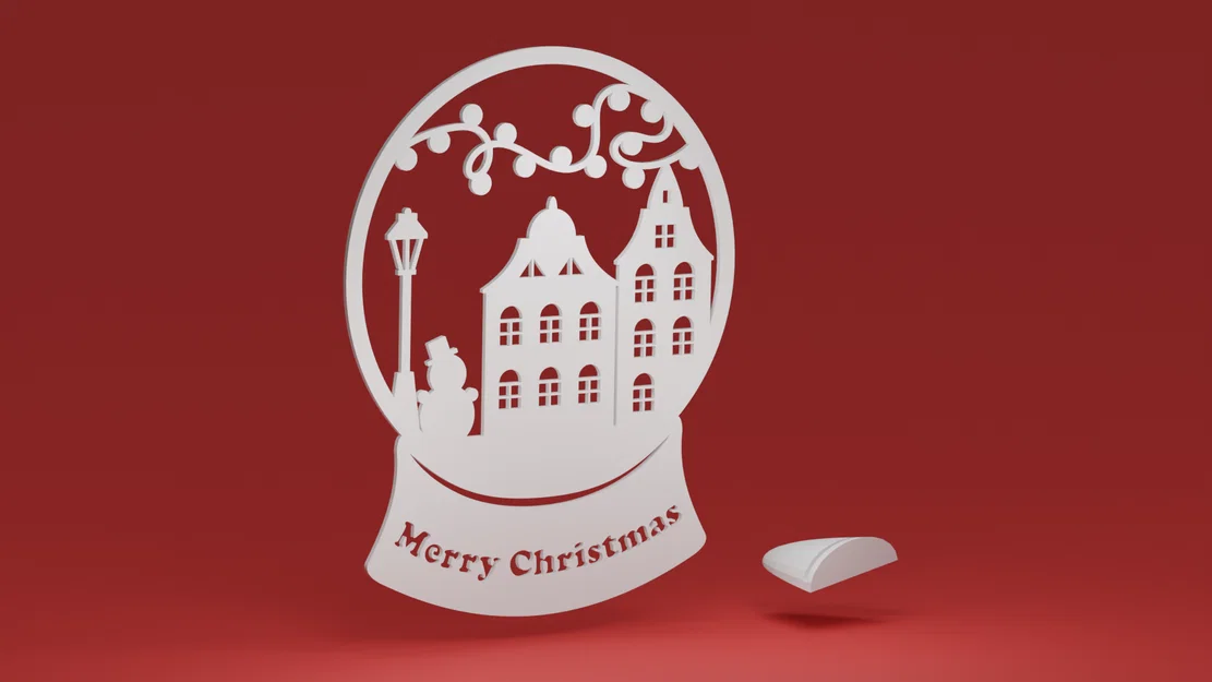 Quả cầu tuyết - Người tuyết S kèm chân đế tùy chọn (ornament Noel) - Image 1