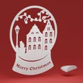 Quả cầu tuyết - Người tuyết S kèm chân đế tùy chọn (ornament Noel) - Thumbnail 1