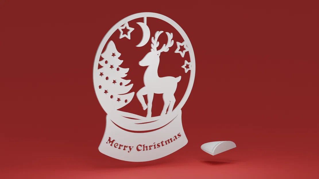 Quả cầu tuyết - Tuần lộc, kèm stand tùy chọn để đặt đứng (đồ trang trí Noel) - Image 1
