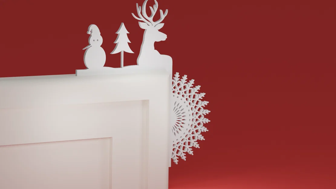 Góc Viền Cửa Noel 06 - Người Tuyết & Nai (đồ trang trí Giáng Sinh) - Image 1