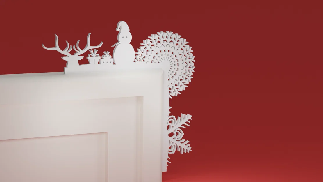 Góc viền cửa Noel 08 - Người tuyết (đồ trang trí Giáng Sinh) - Image 1