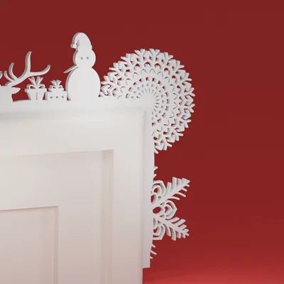 Góc viền cửa Noel 08 - Người tuyết (đồ trang trí Giáng Sinh)