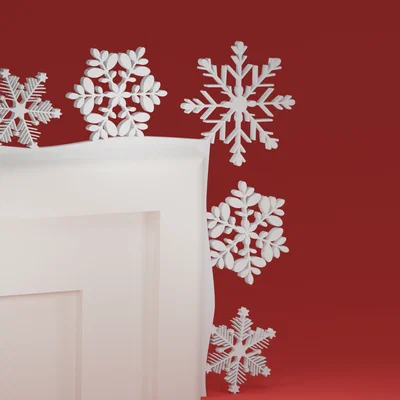 Góc viền cửa Giáng Sinh 09 - Bông tuyết (đồ trang trí Noel)