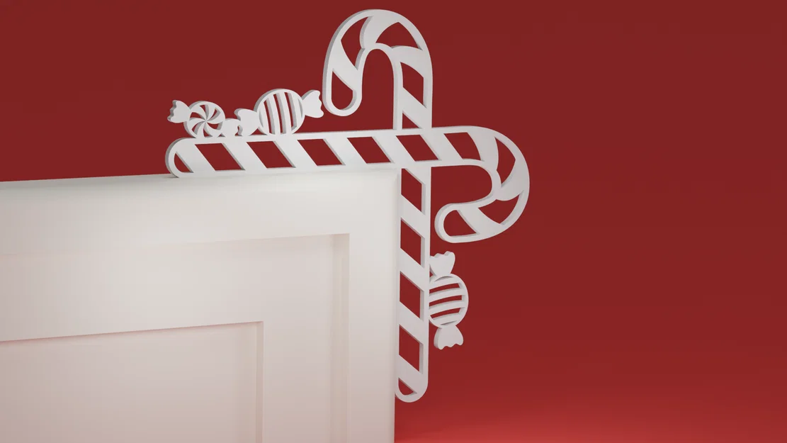 Góc viền cửa Giáng Sinh 19 - Kẹo gậy (đồ trang trí Noel) - Image 1