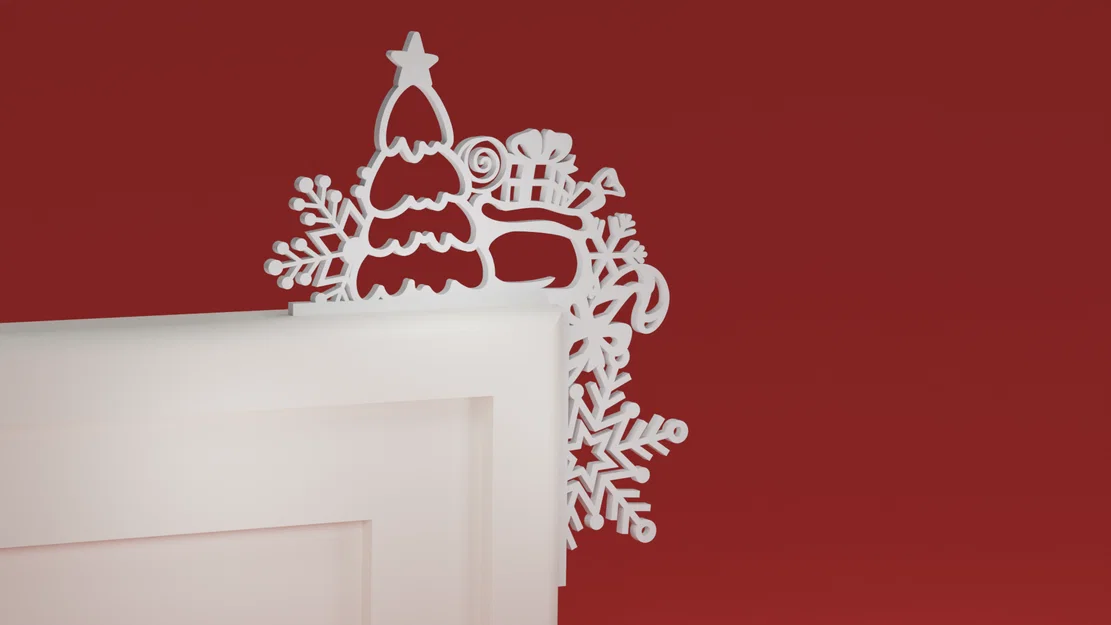 Góc viền cửa Noel 20 - Cây thông & quà (đồ trang trí Giáng Sinh) - Image 1