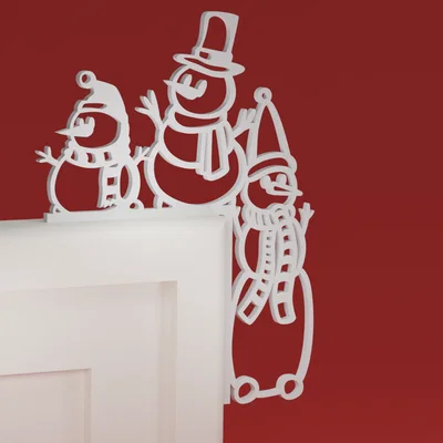 Góc viền cửa Noel 22 - Người tuyết (3 người tuyết) (đồ trang trí Giáng Sinh)