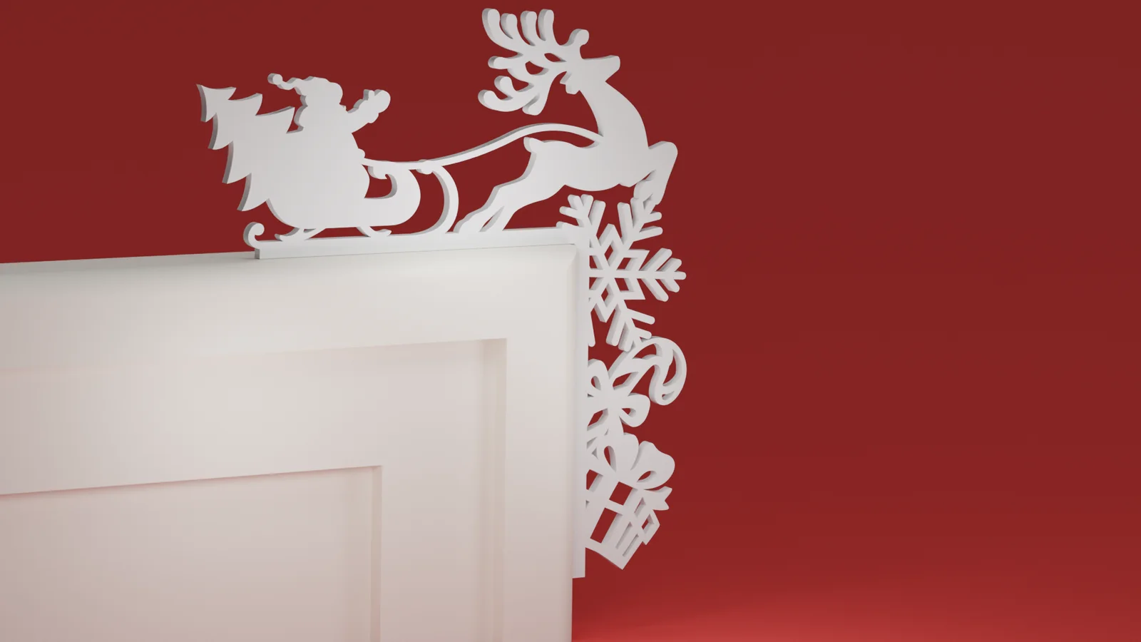 Góc viền cửa Noel 23 - Xe trượt Santa, tuần lộc & quà… 1