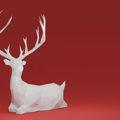 Hươu Giáng Sinh Nằm - Low Poly