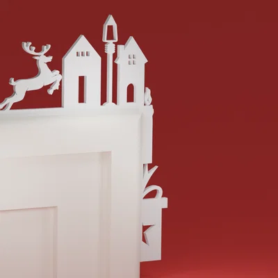 Góc viền cửa Giáng Sinh 38 - Tuần lộc (đồ trang trí Noel)