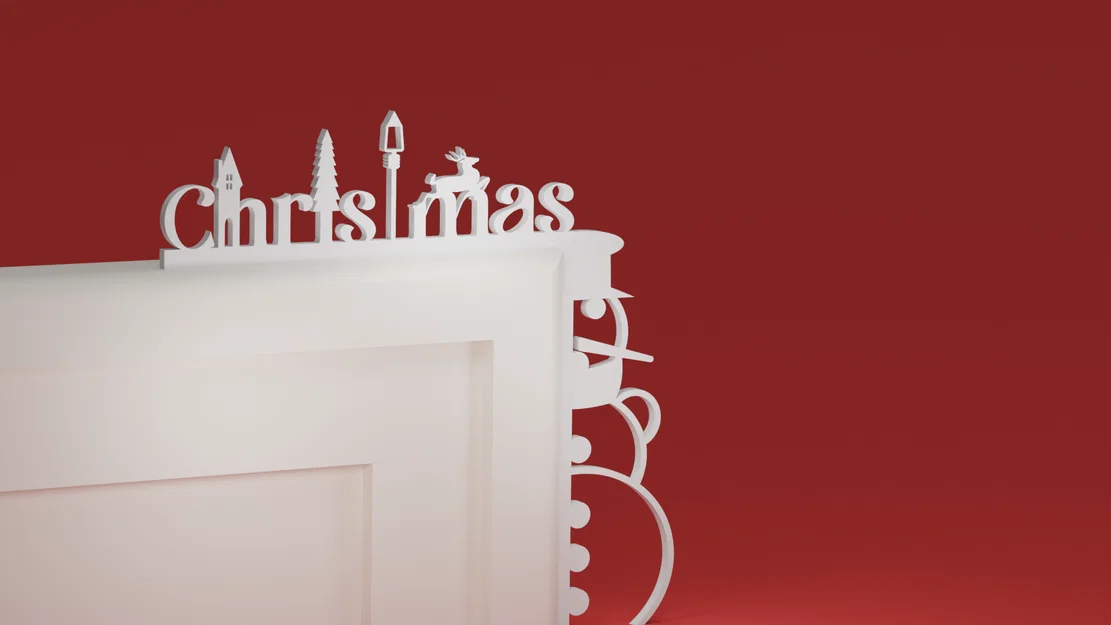 Góc Viền Cửa Noel 40 - Noel & Người Tuyết (đồ trang trí Giáng Sinh) - Image 1