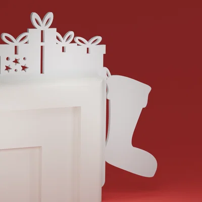 Góc viền cửa Noel 53 - Tất Noel & Quà tặng (đồ trang trí Noel)