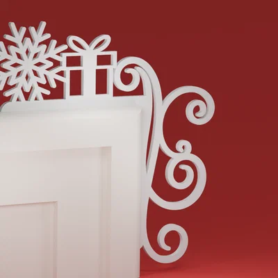 Góc viền cửa Noel 55 - Bông tuyết & quà tặng (đồ trang trí Giáng Sinh)