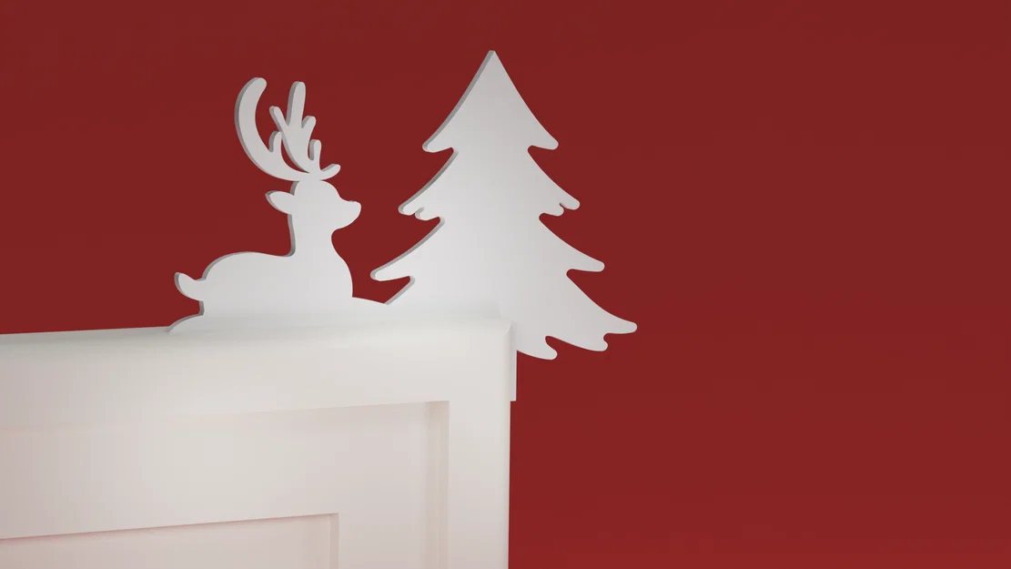 Góc viền cửa Noel 56 - Cây thông & Tuần lộc (đồ trang trí Giáng Sinh) - Image 1