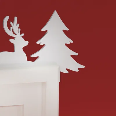 Góc viền cửa Noel 56 - Cây thông & Tuần lộc (đồ trang trí Giáng Sinh)