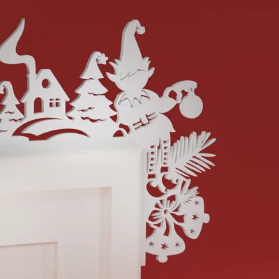 Góc viền khung cửa Noel 65 - Elf Noel (đồ trang trí Giáng Sinh)