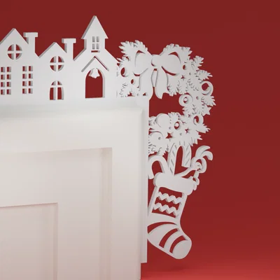 Góc Viền Cửa Giáng Sinh 63 - Vớ Noel… (đồ trang trí Noel)